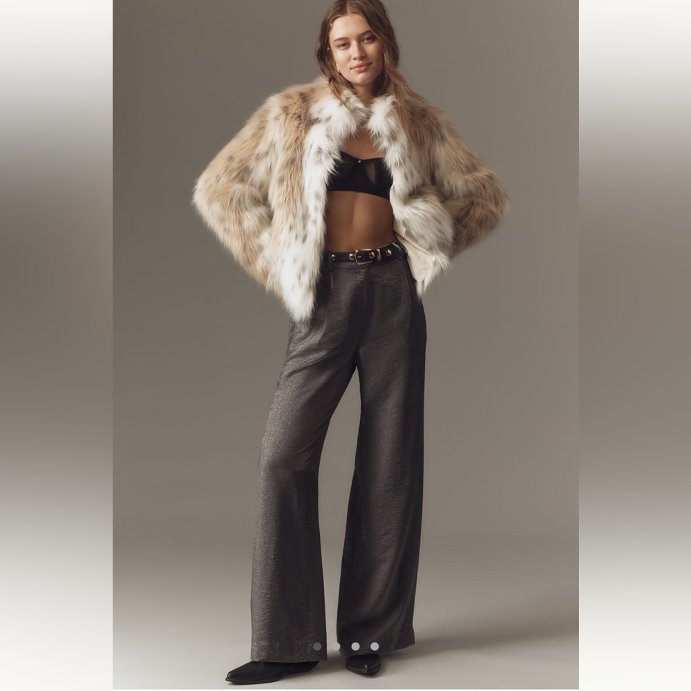 NWT Maeve Shimmered Wide-Leg Pants